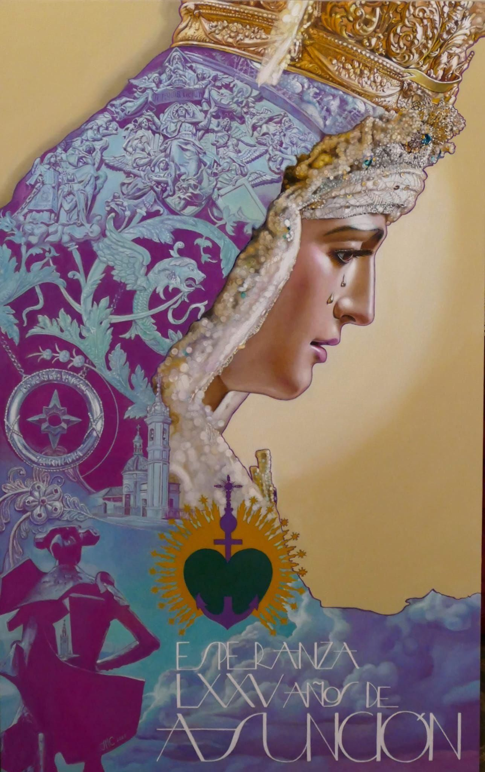 El cartel sirve de anuncio pictórico a los actos finales de este histórico mes de octubre