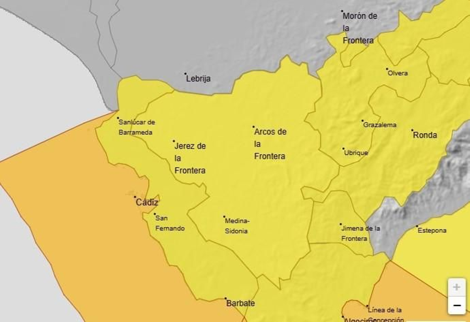 La Aemet activa el aviso naranja en la costa y amarillo en el interior