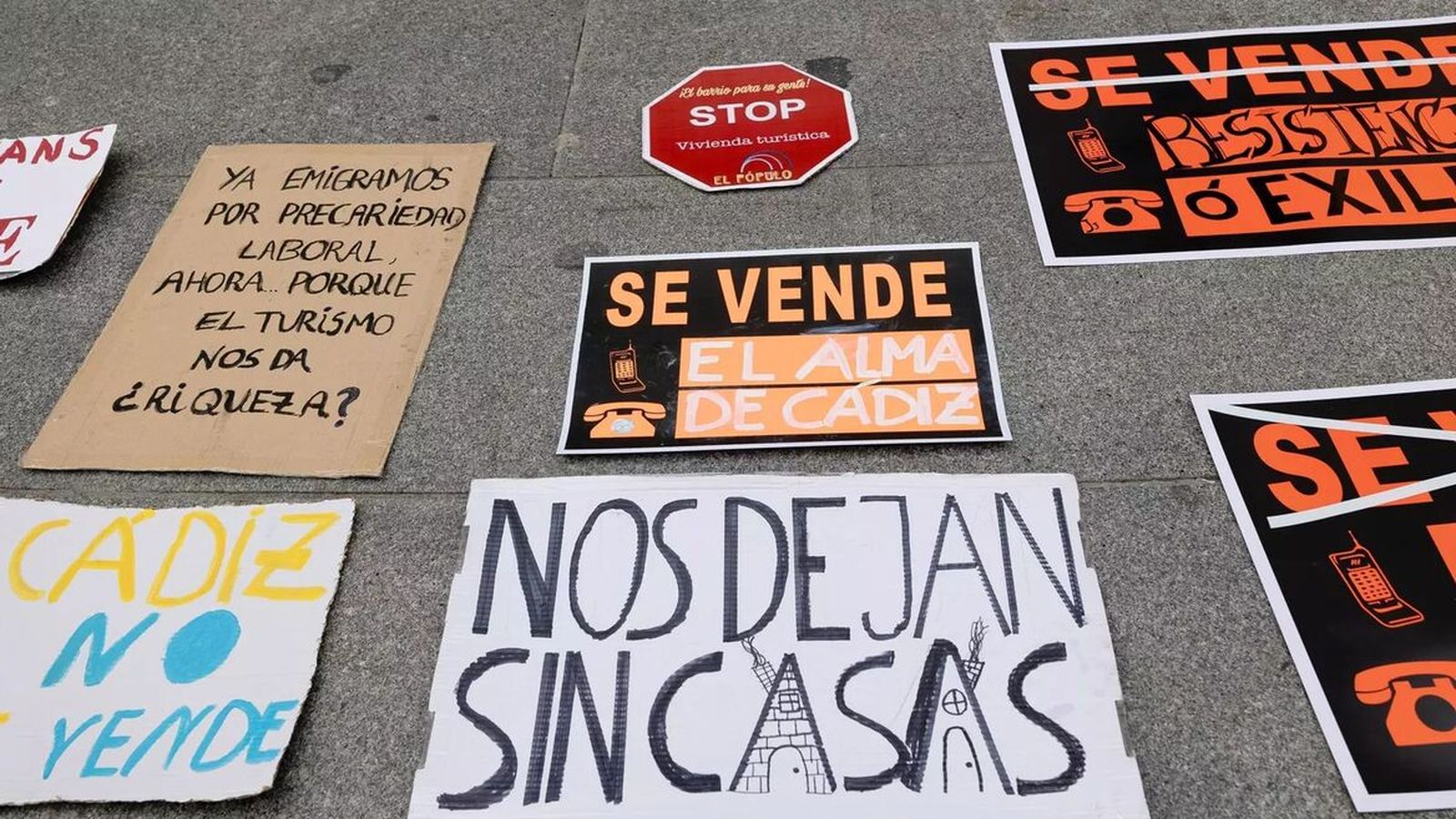 Protesta contra las viviendas turísticas en Cádiz.