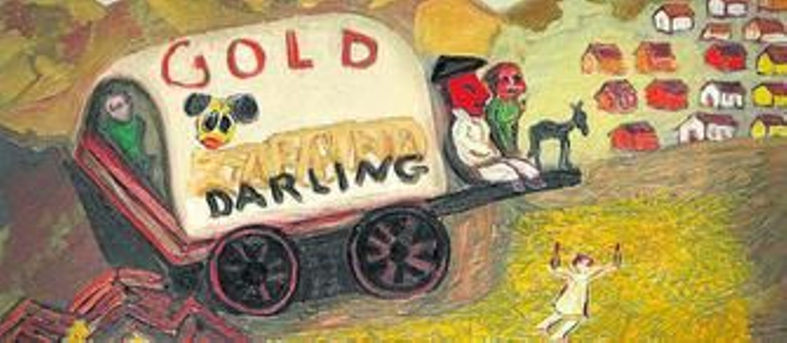 Salir con arte: Peinado interpreta la crisis a través de carretas y oro