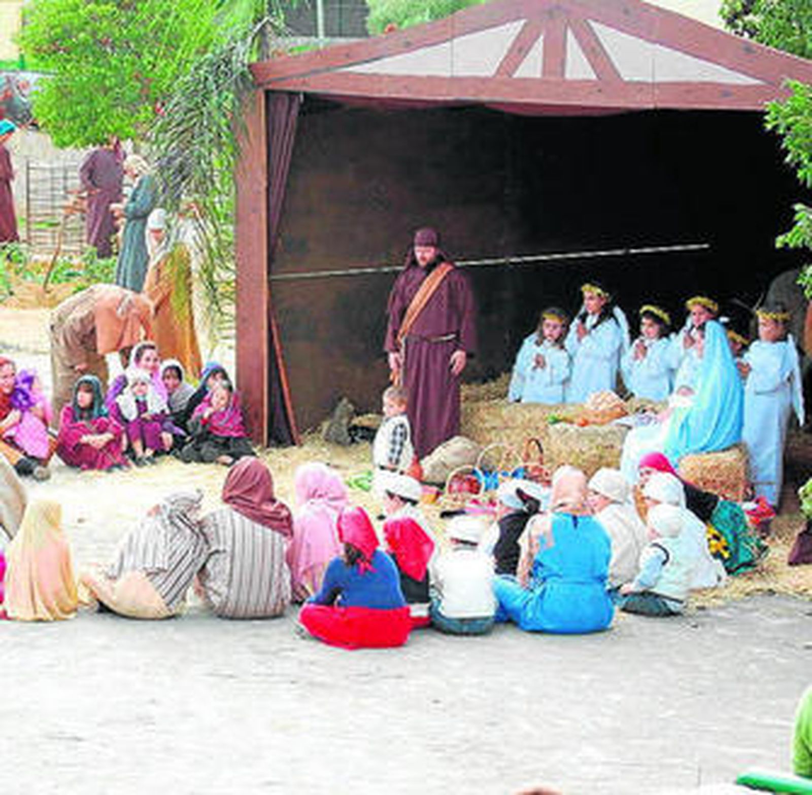 Una de las escenas del belén viviente de Almayate..