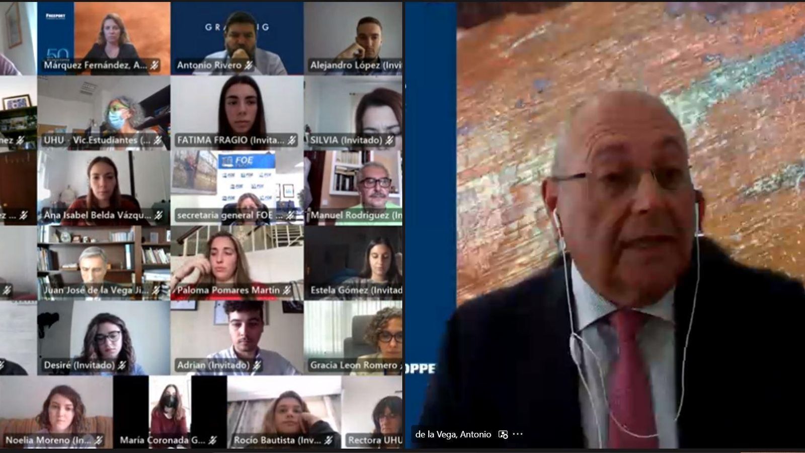 Un momento del acto que se celebró en esta ocasión de modo online.