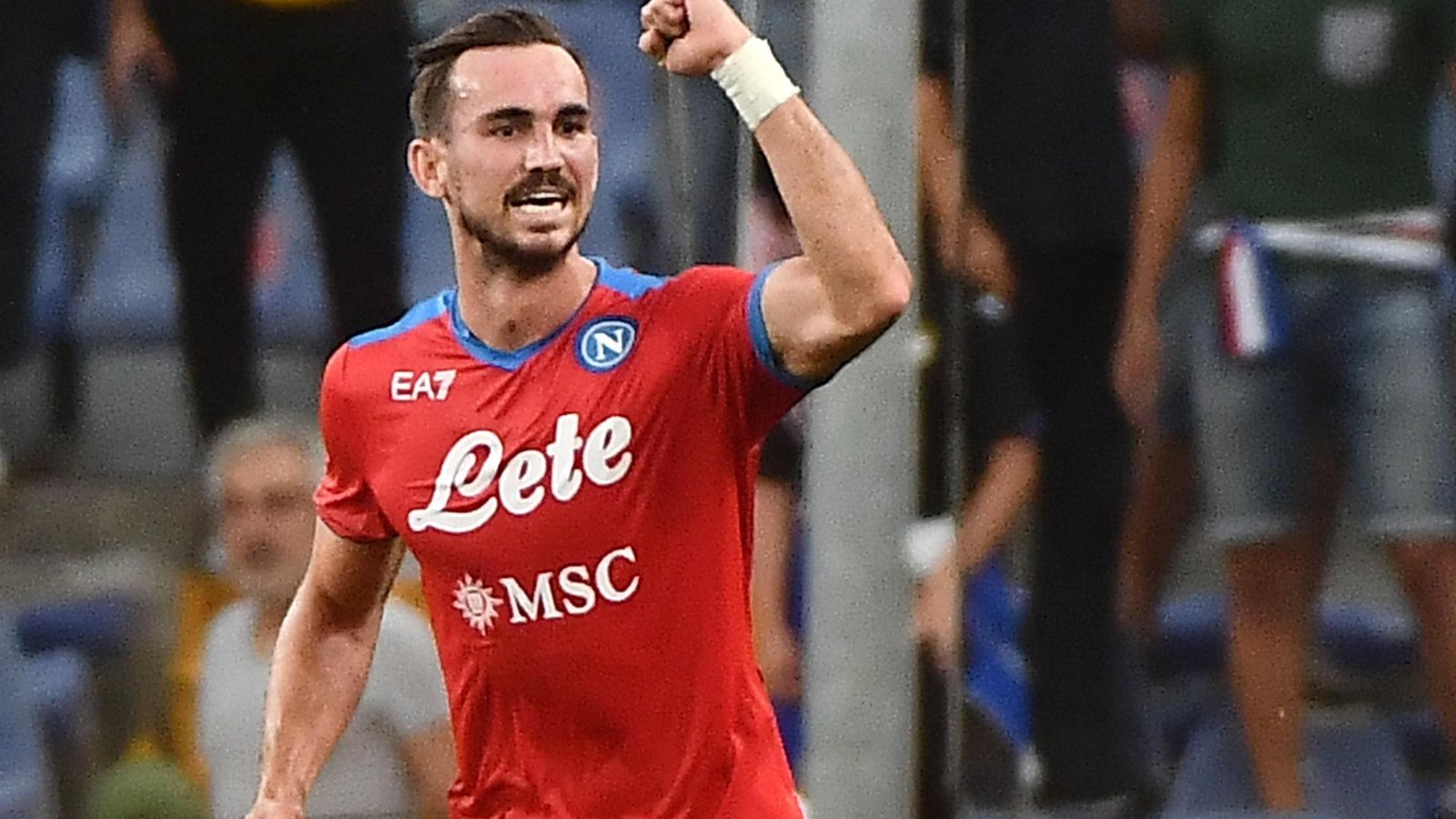 Fabián celebra un gol con el Nápoles.