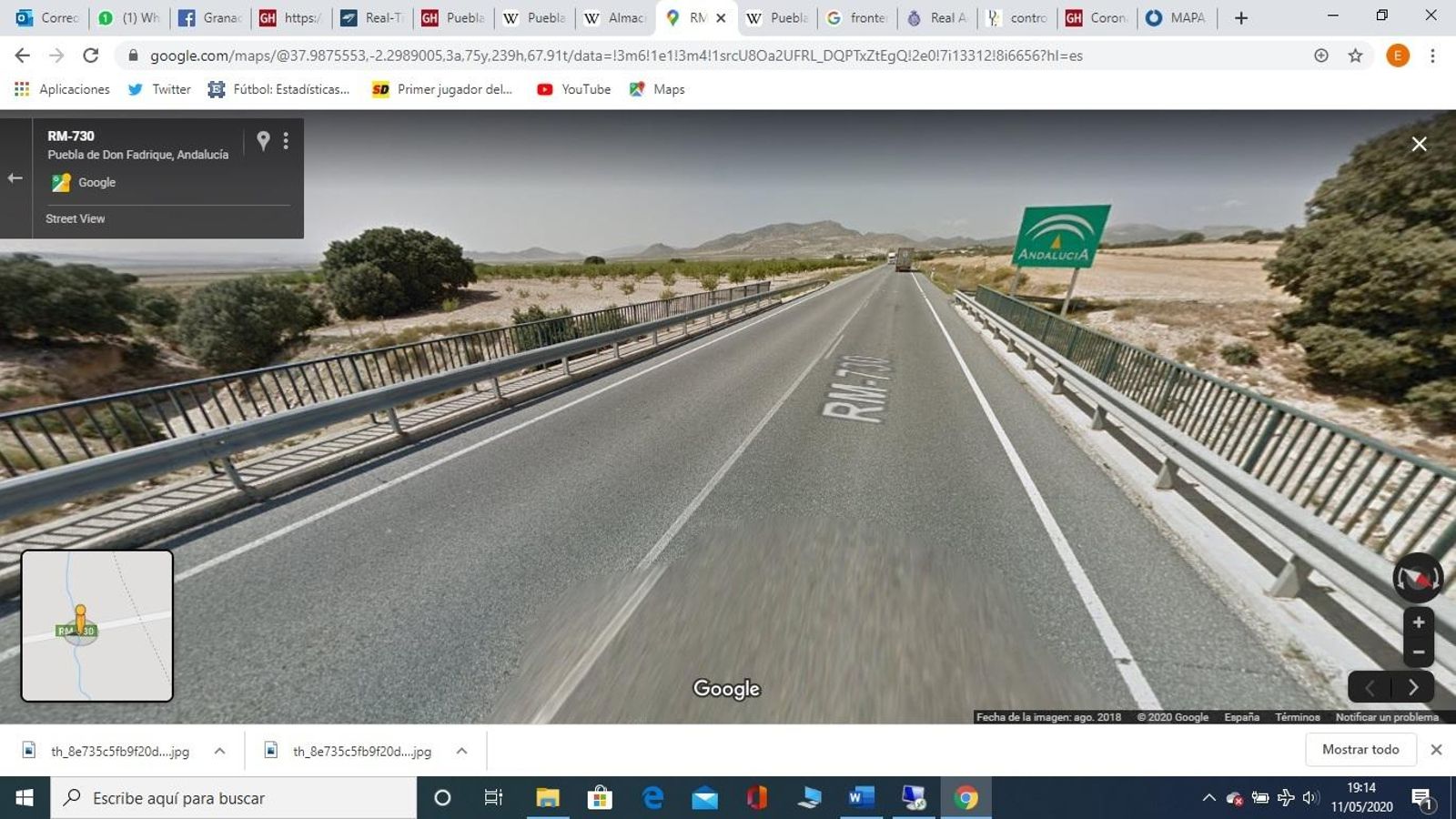 Carretera entre Puebla de Don Fadrique y Murcia