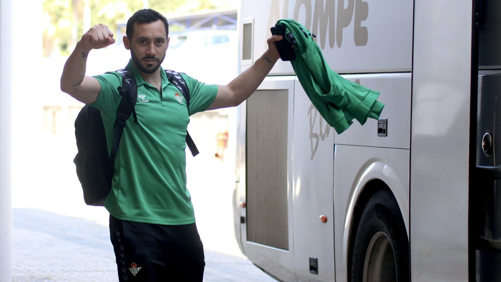 Faggiano, confiado antes de montarse al autobús del equipo a la salida de San Pablo.