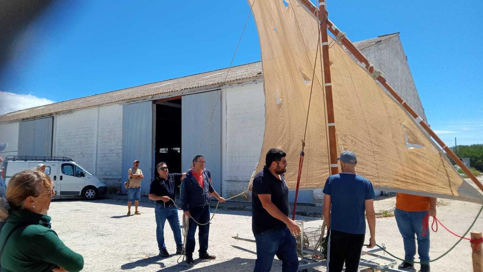 Con el aparejo instalado, durante la clase práctica.