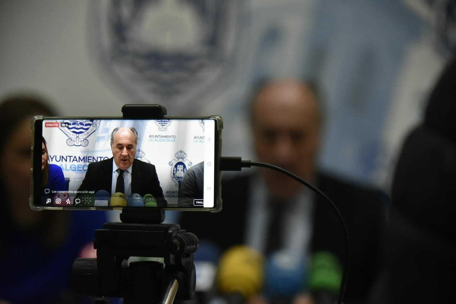 José Ignacio Landaluce, alcalde de Algeciras, durante la presentación del presupuesto de 2020.