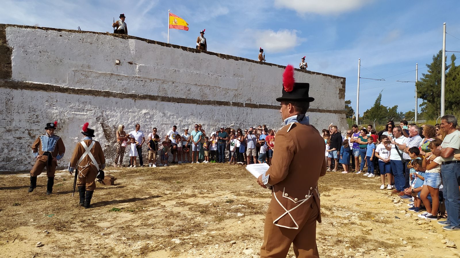 El baluarte del Puente Zuazo durante la recreación histórica que se ha llevado a cabo este domingo.
