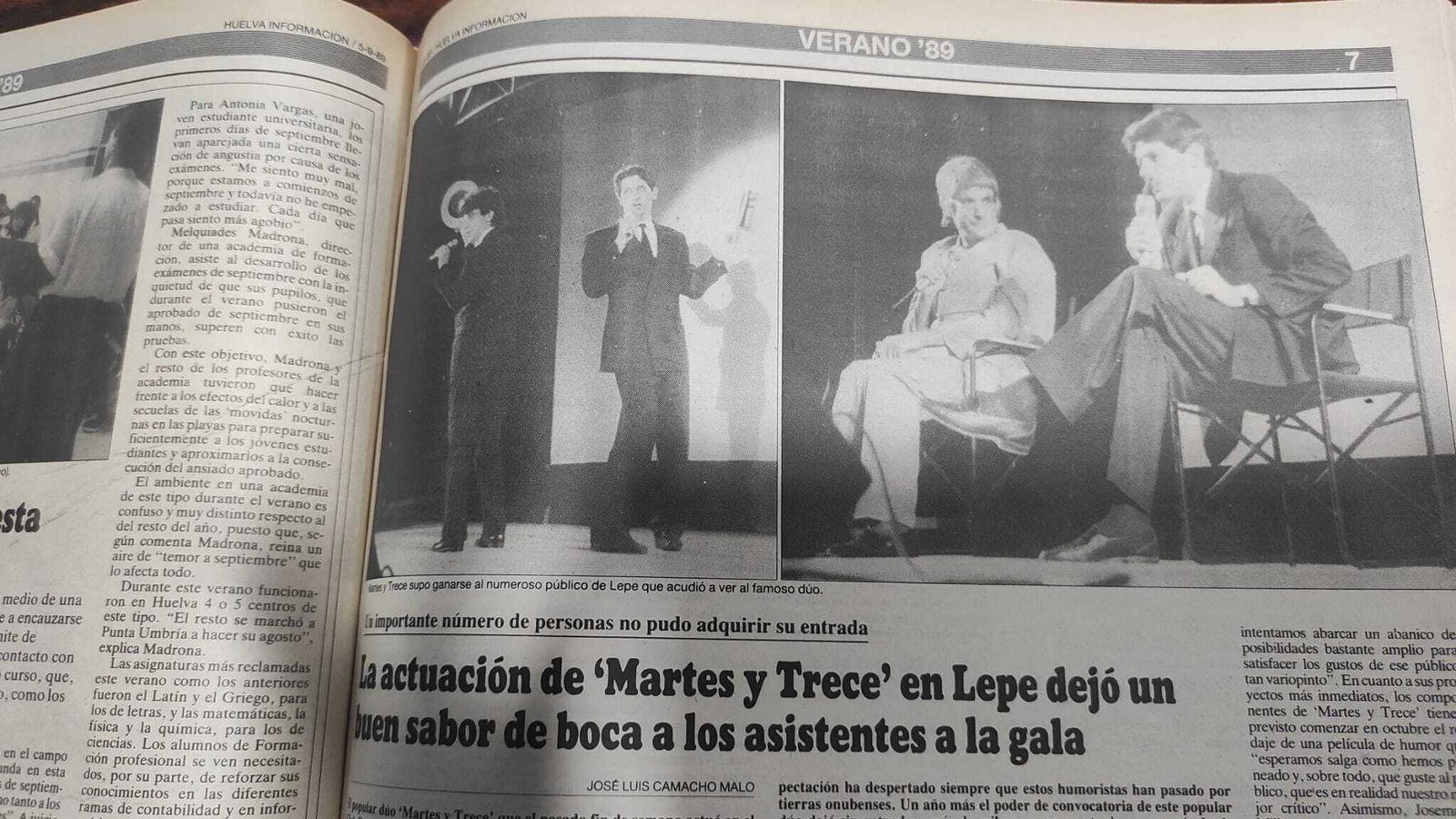 El periódico Huelva Información del 5 de septiembre de 1989