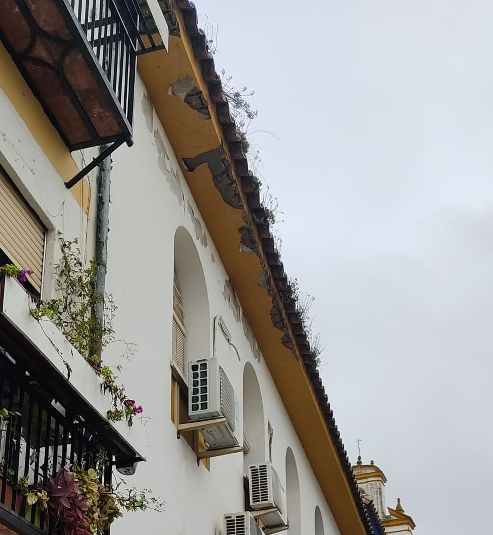 Desperfectos en la fachada del colegio Santos Mártires de Córdoba.