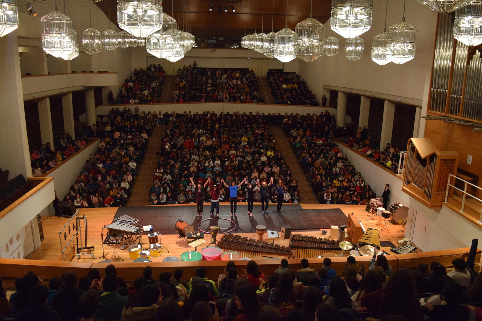 El concierto didáctico de hoy, celebrado en el auditorio Manuel de Falla.