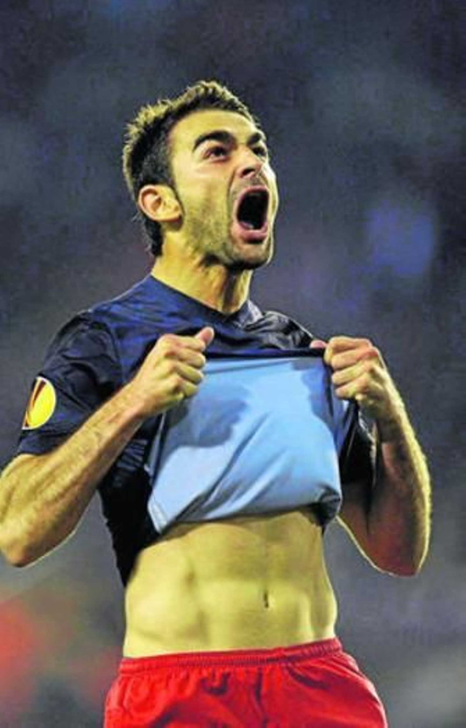 Adrián celebra con rabia su gol.