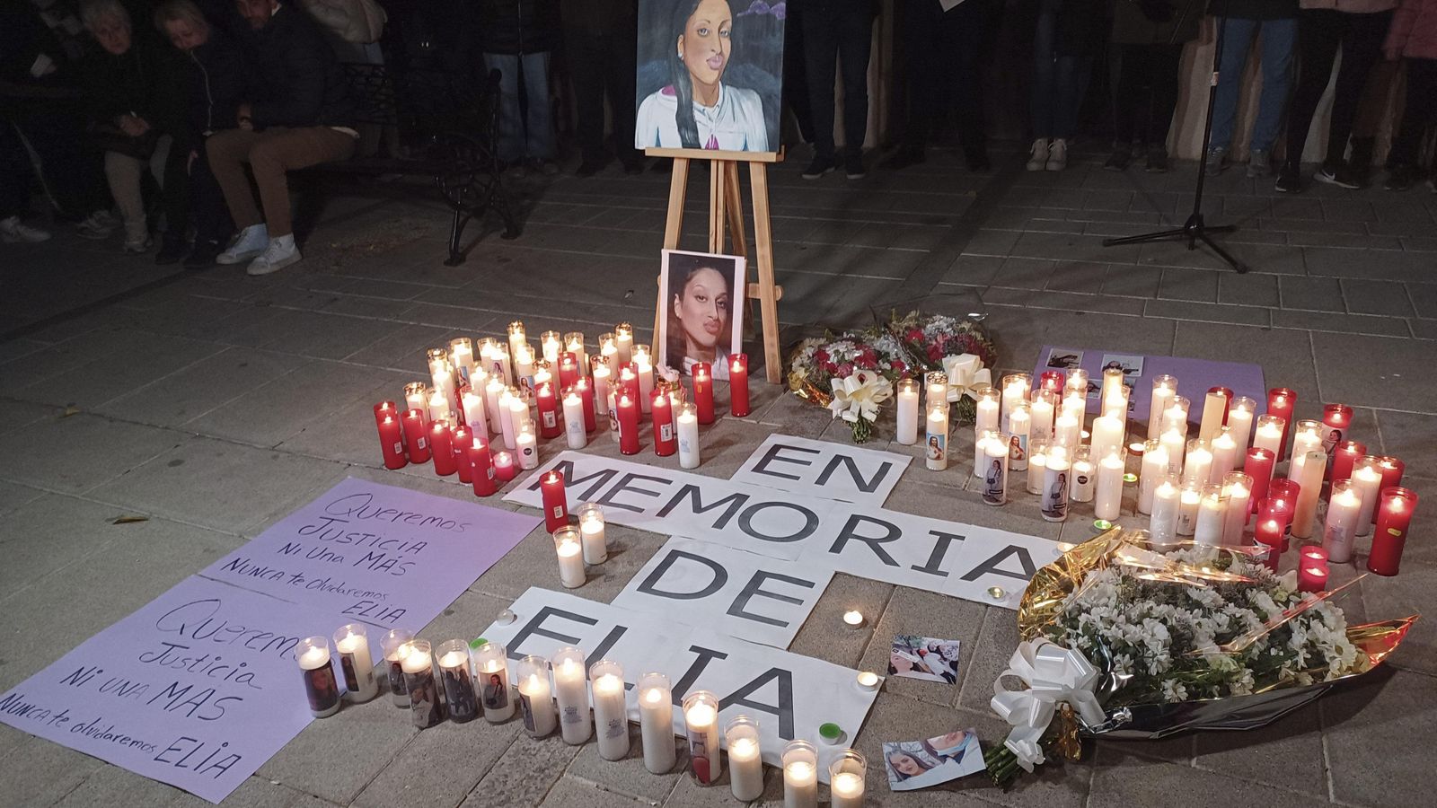 El memorial con que El Rubio homenajeó a Elia días después de su asesinato.