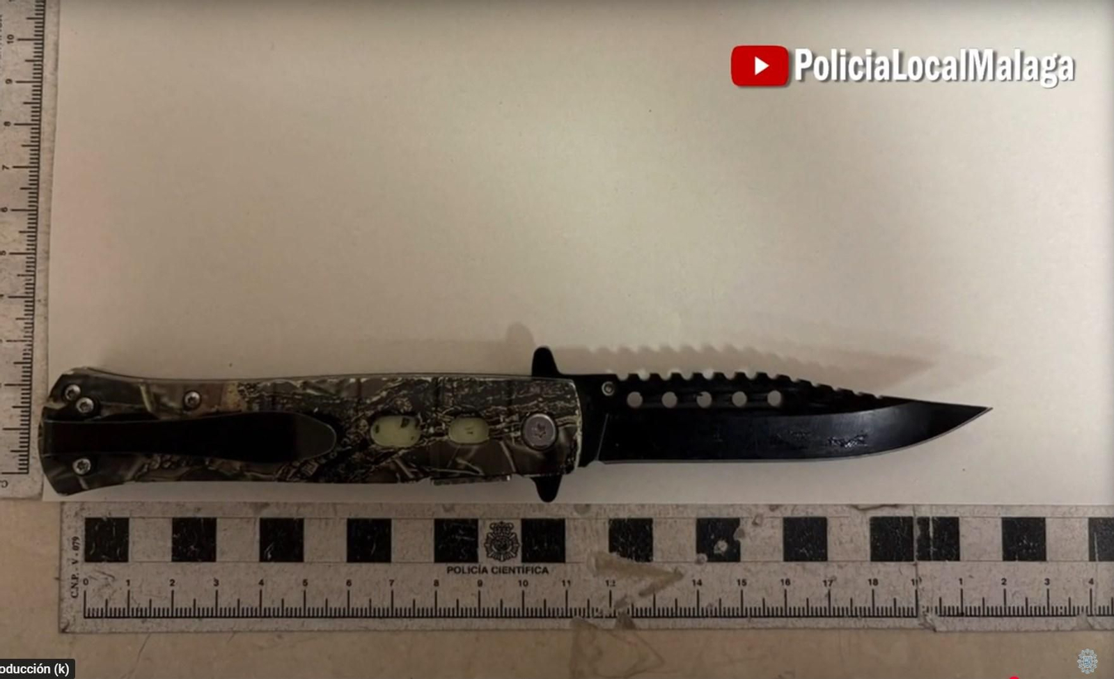 El arma blanca supuestamente empleada