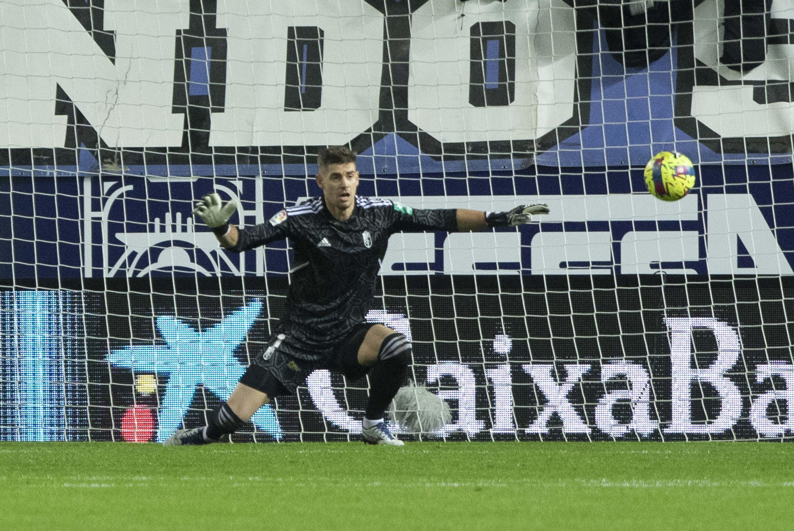 Raúl Fernández, en el partido en La Rosaleda.