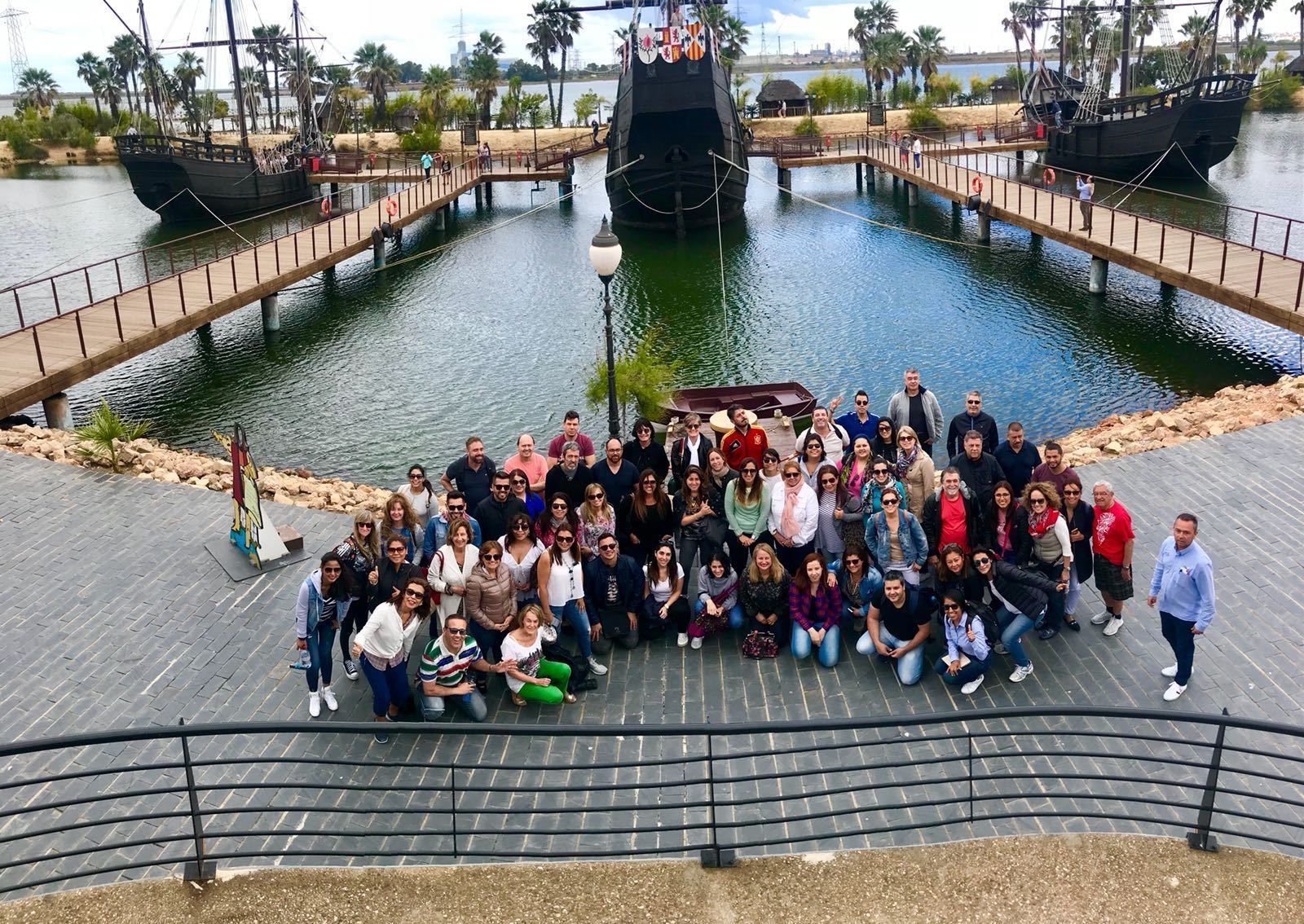 Visita de los turoperadores al Muelle de las Carabelas, en La Rábida.
