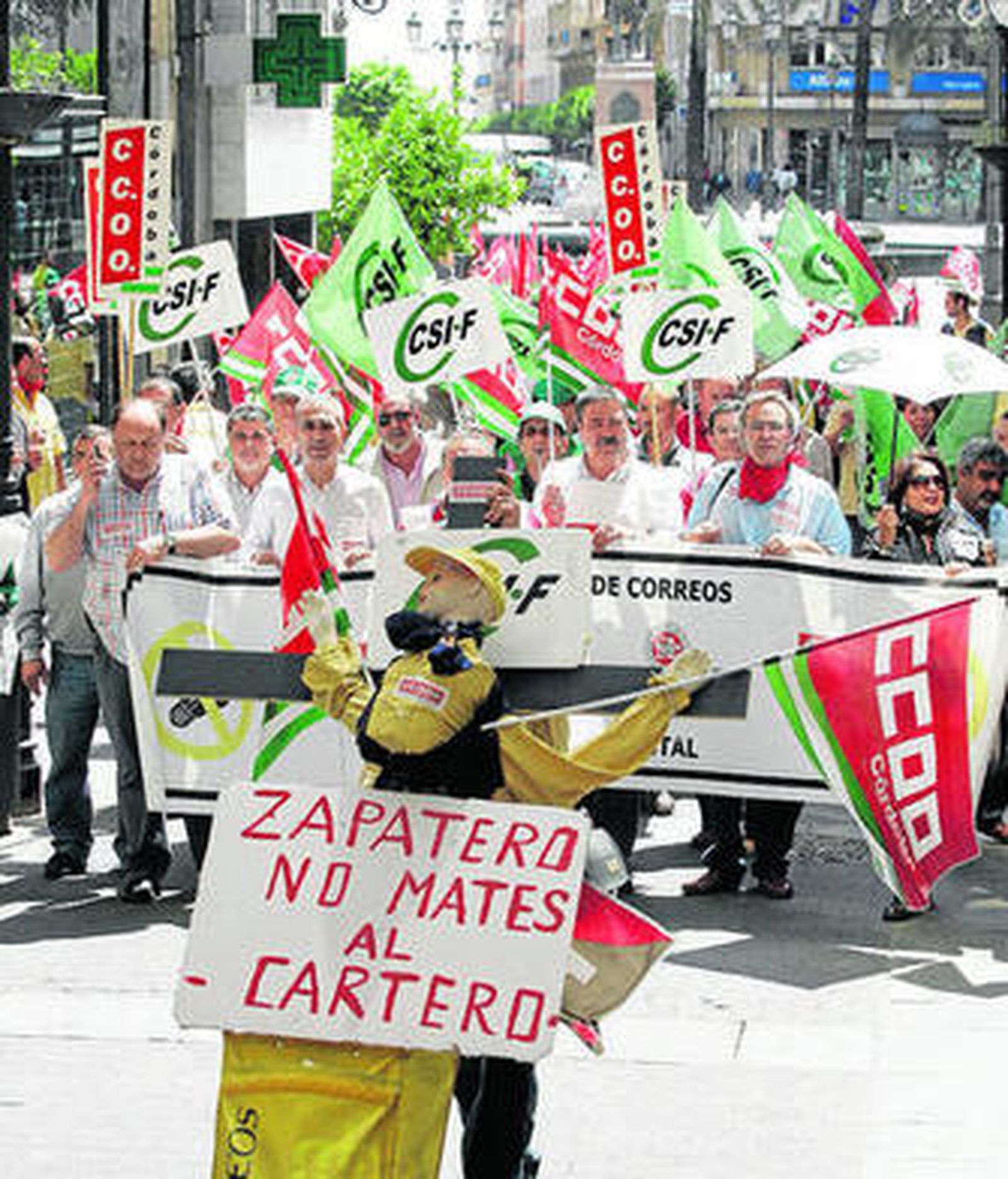 Un momento de la manifestación de los trabajadores.