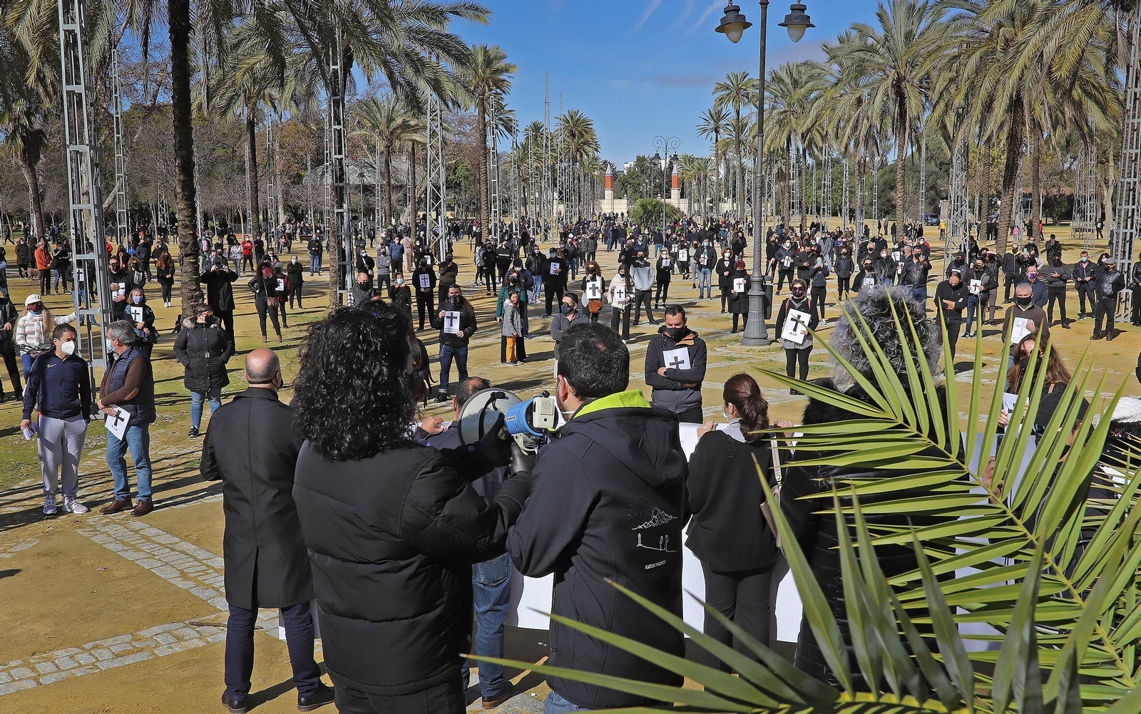 Contentración de los autónomos en el González Hontoria.