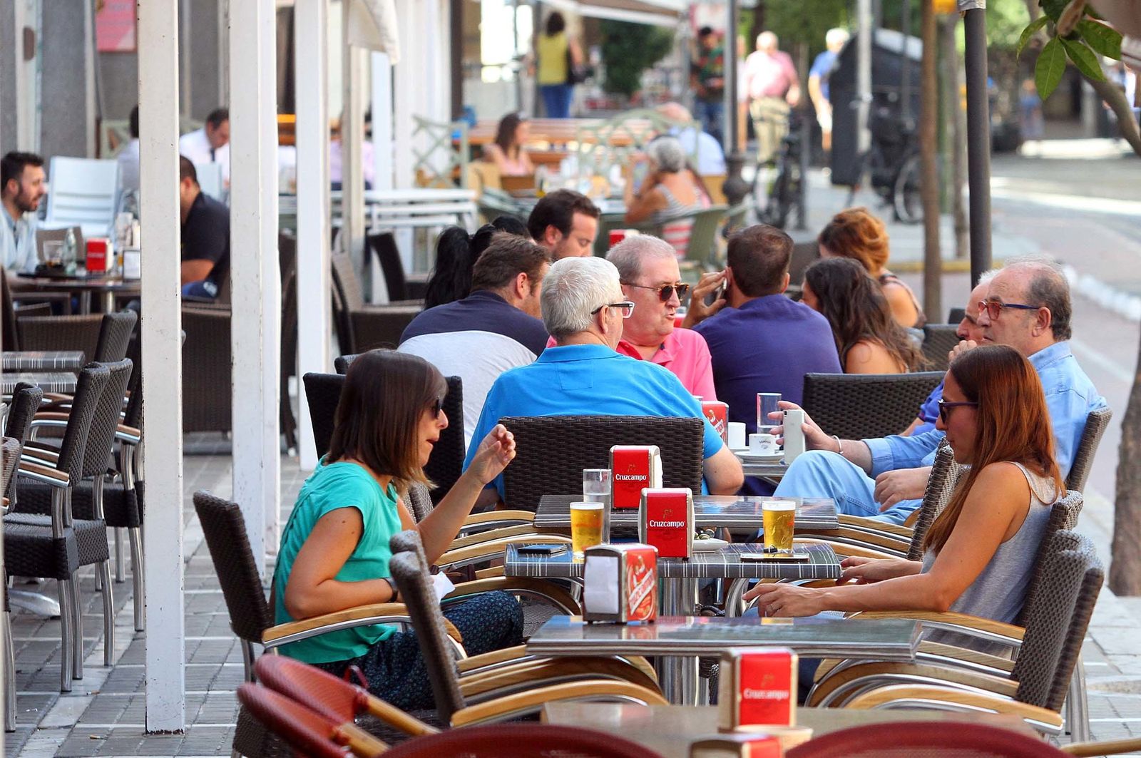 Una terraza de un establecimiento hostelero en la capital.