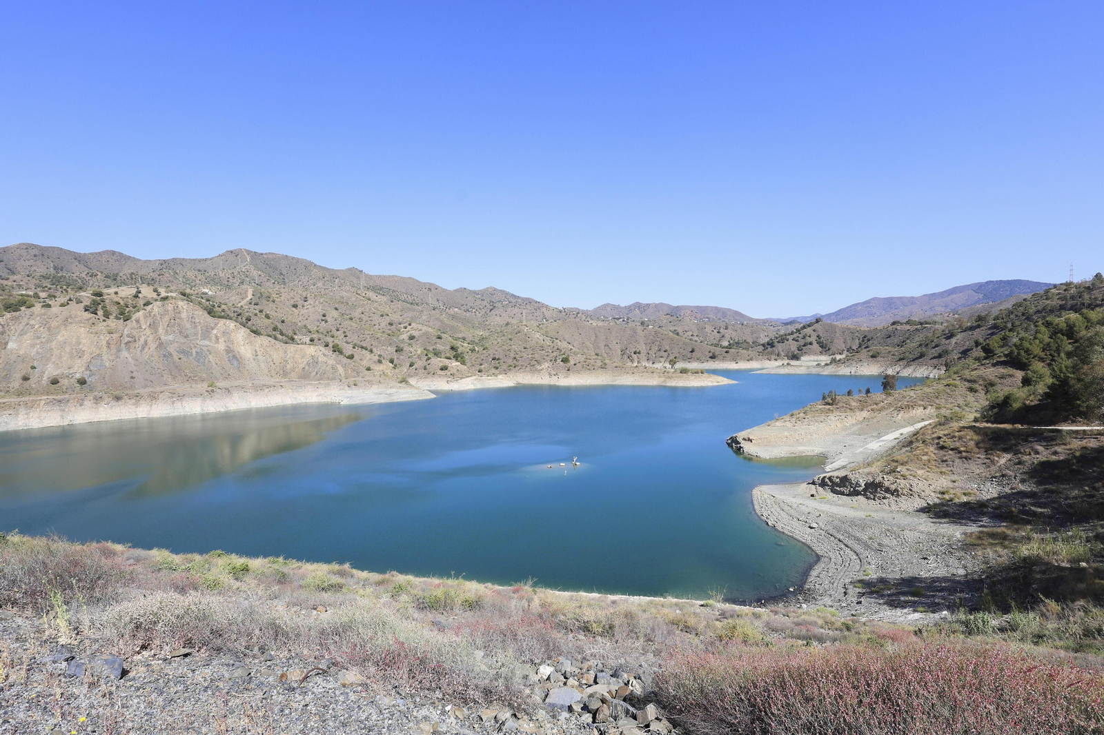 Vista del pantano El Limonero, en Málaga.