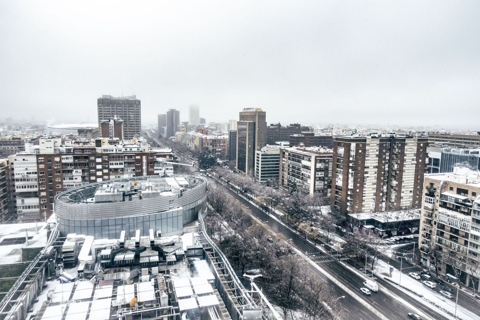 Imágenes de la nevada que ha dejado la borrasca Kristin en Madrid capital