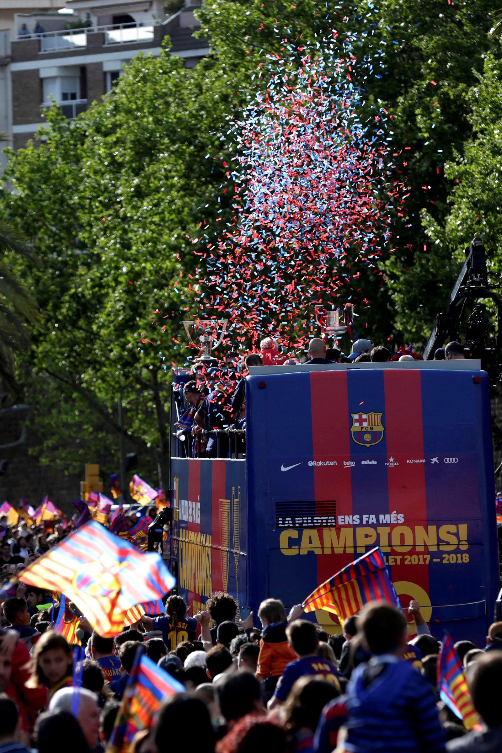 La celebración del doblete del Barça, en imágenes