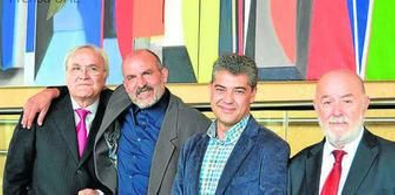 Jesús de Haro, acompañado por tres de los rectores de la UAL.