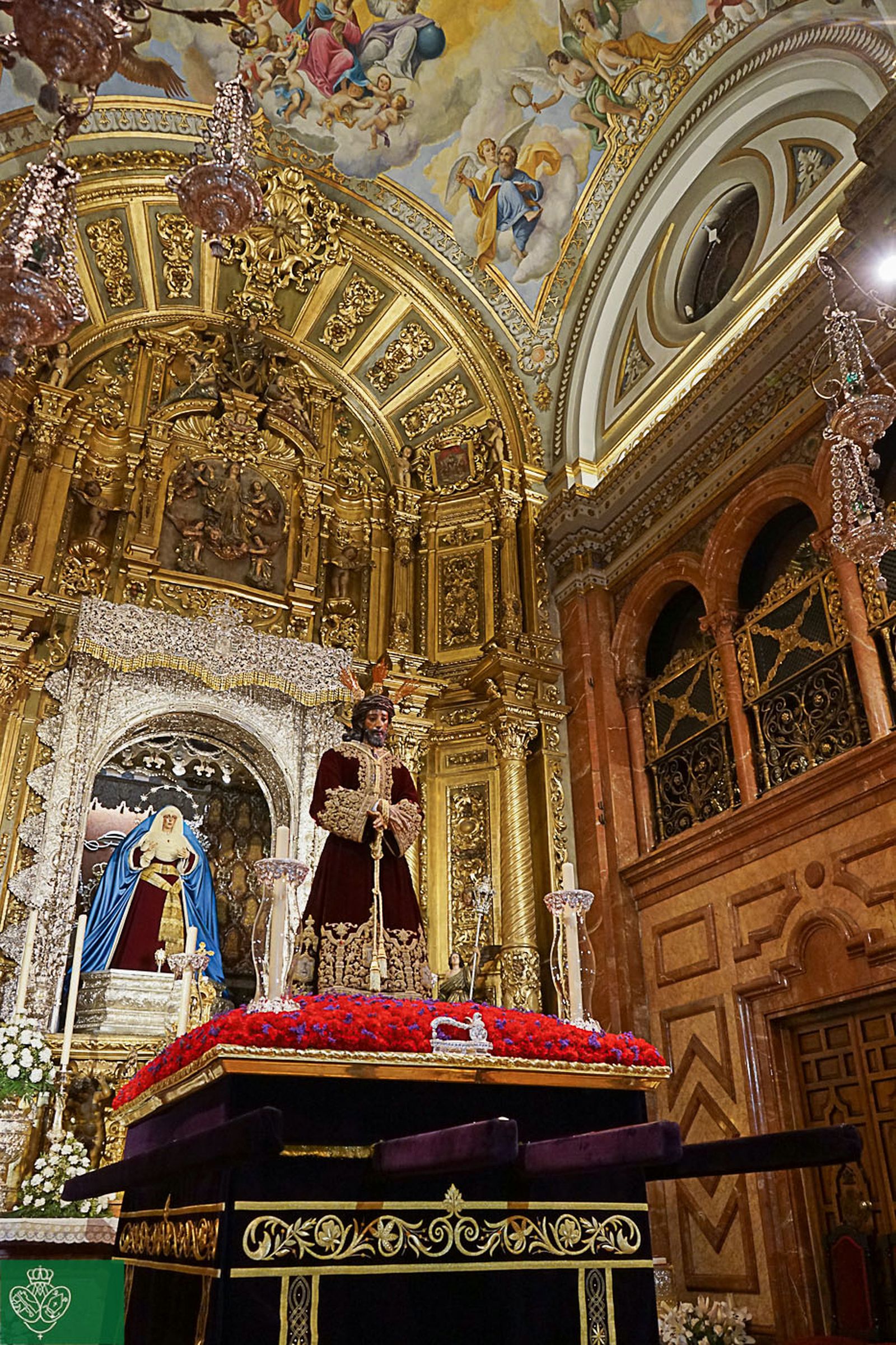 El Señor de la Sentencia preparado para el vía crucis de este viernes.