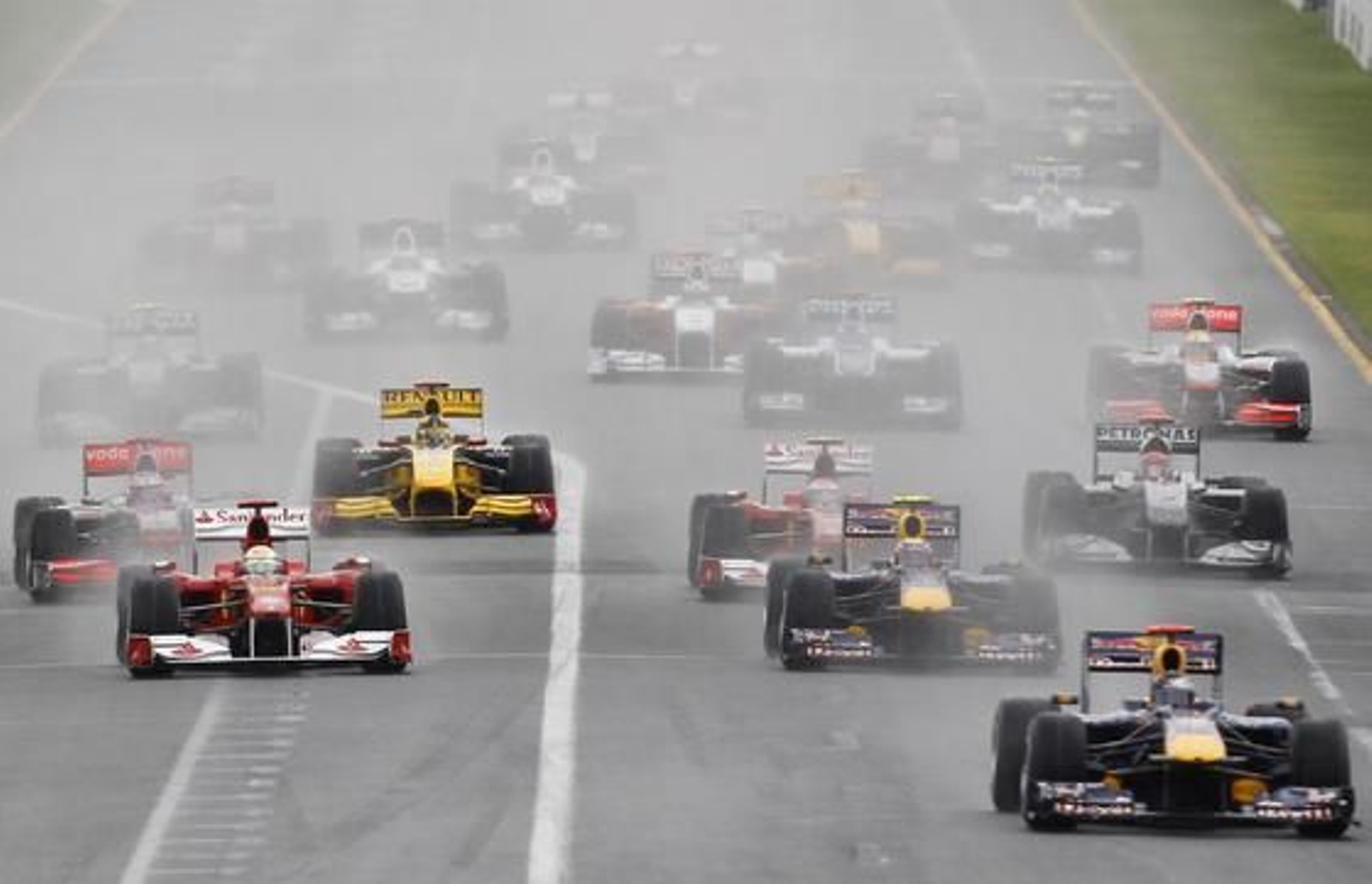 La salida del Gran Premio fue bastante accidentada.
