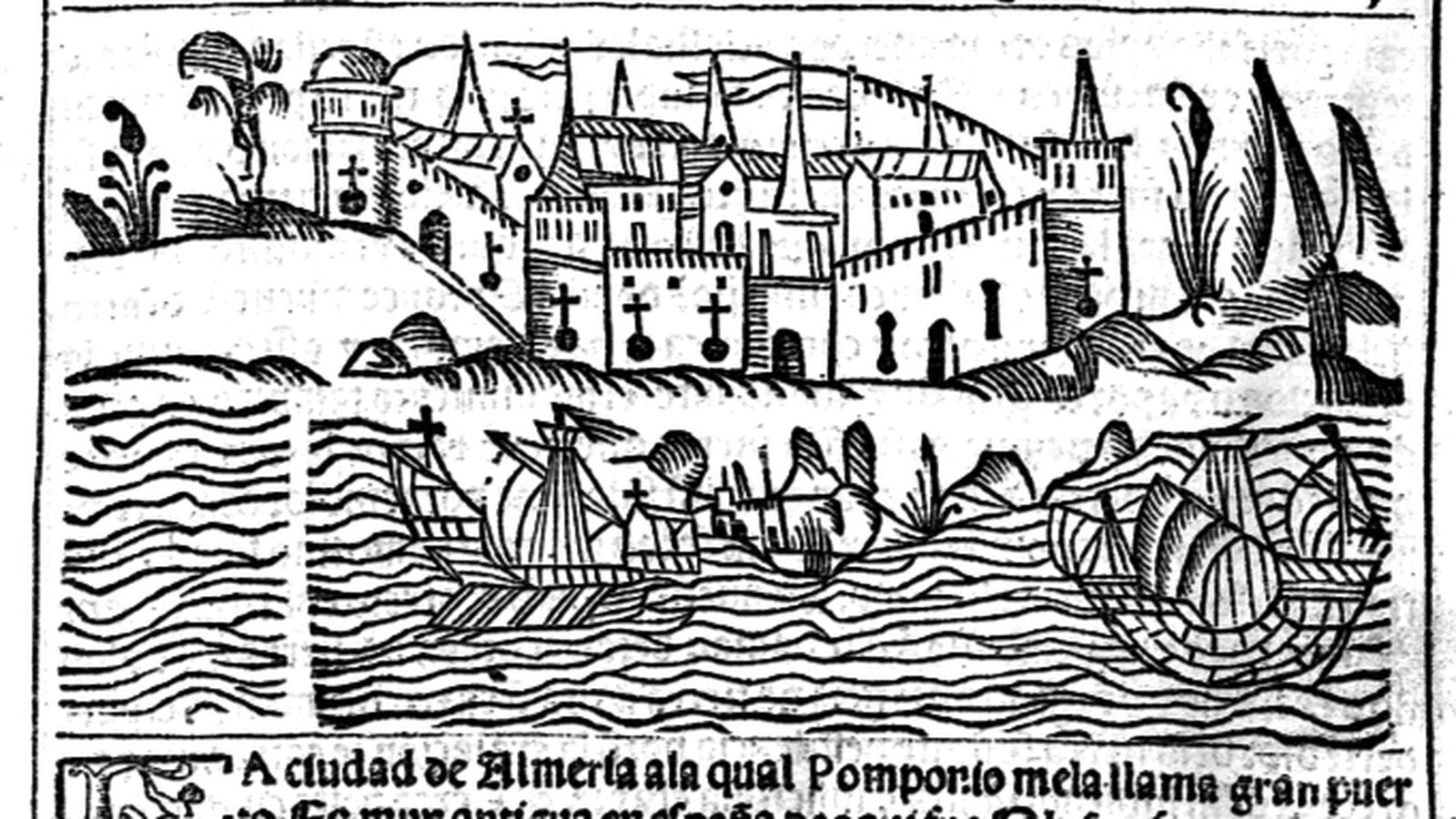 Grabado de la ciudad de Almería del siglo XVI