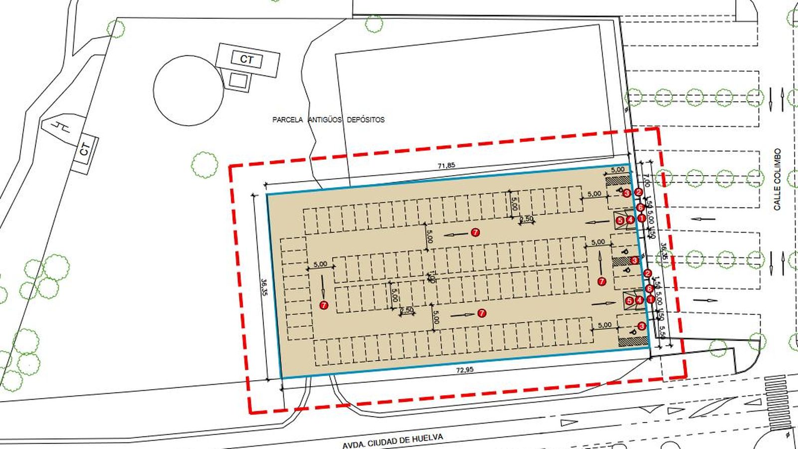 Plano de actuación en la escombrera.