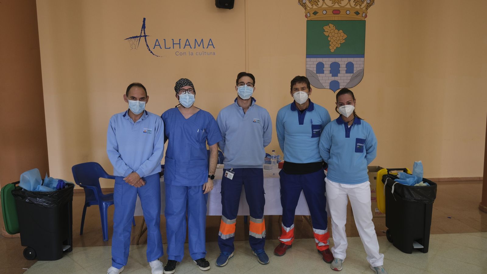 Equipo de sanitarios del Distrito de Almería desplazados a Alhama.
