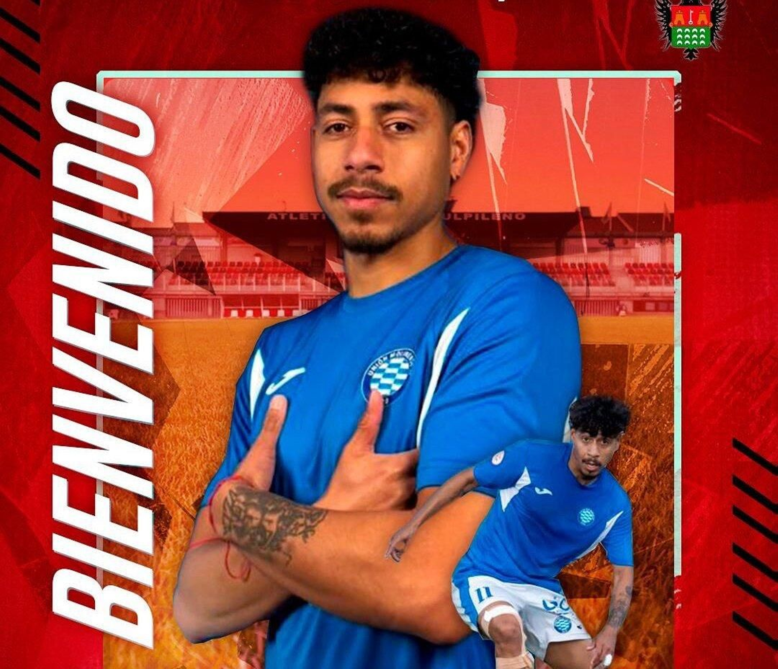 Cartel con el que el conjunto almeriense anunciaba la incorporación del extremo venezolano Leomar Pinto.