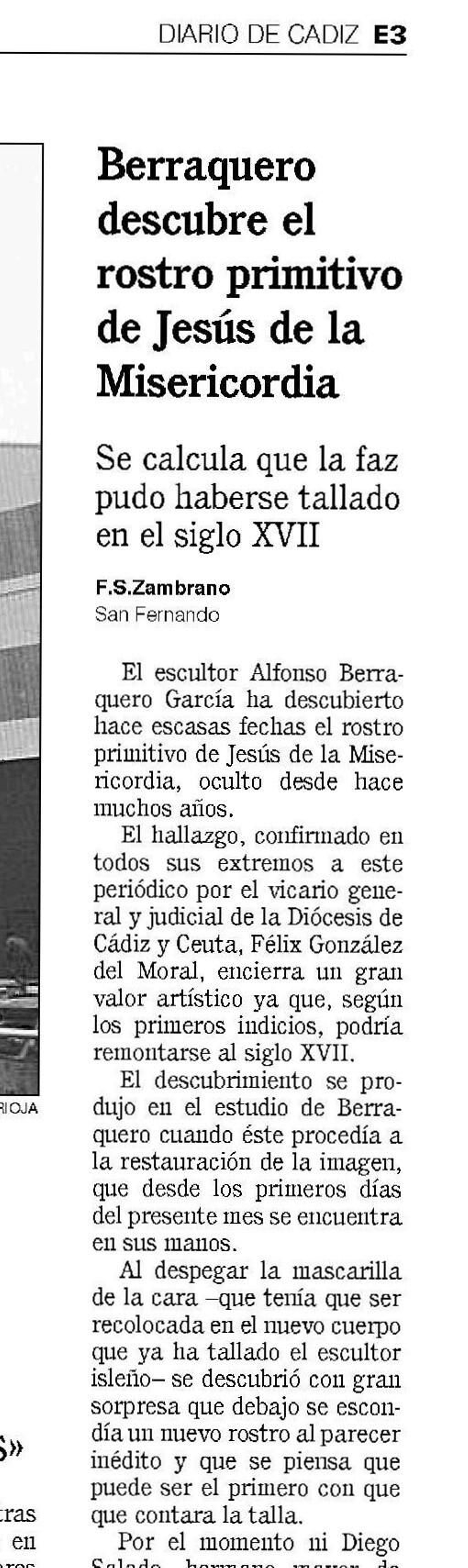 Titulares de prensa que hablan de la restauración.