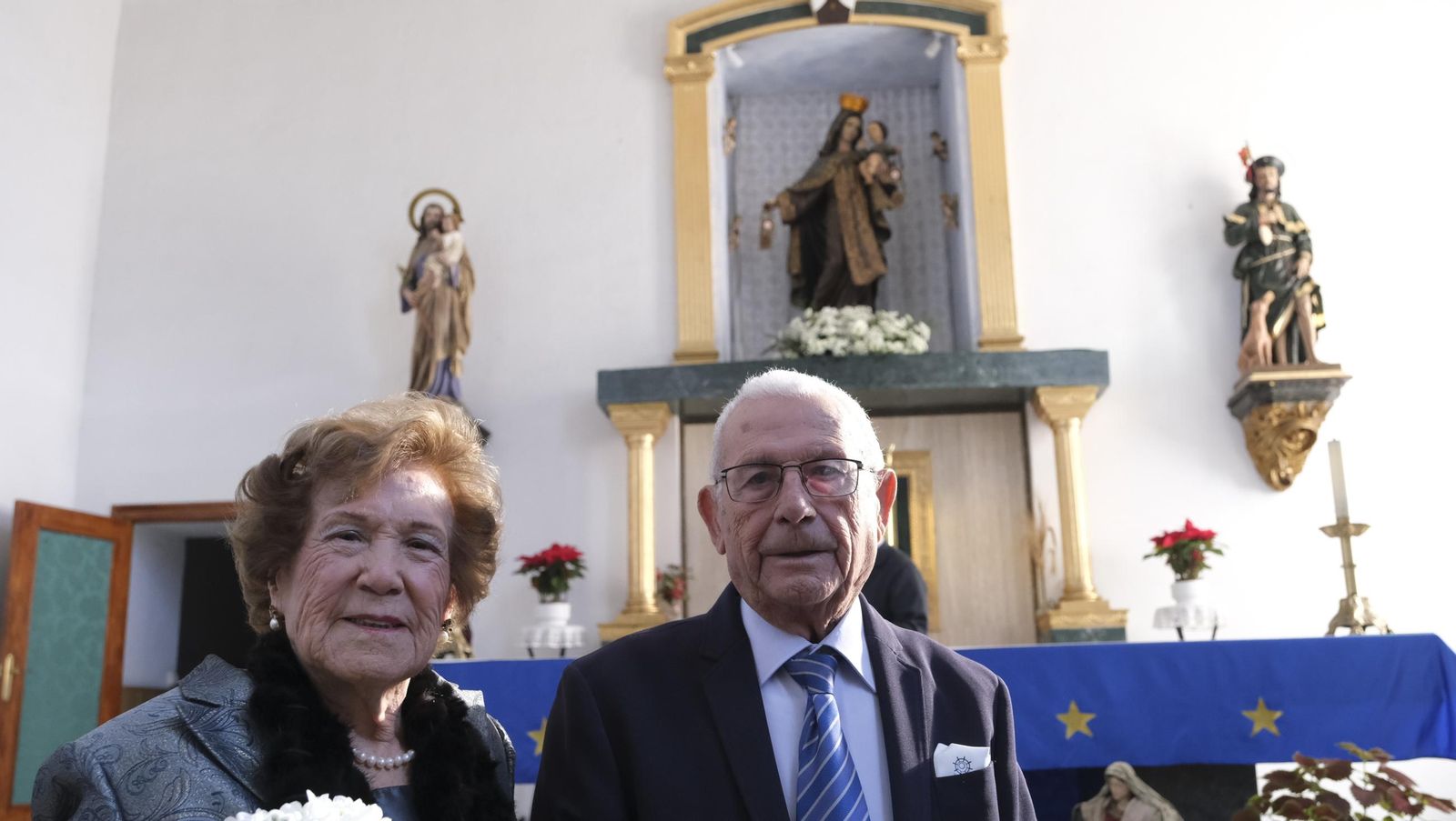 Brindis por 75 años de amor de Carmen y Roque, en imágenes