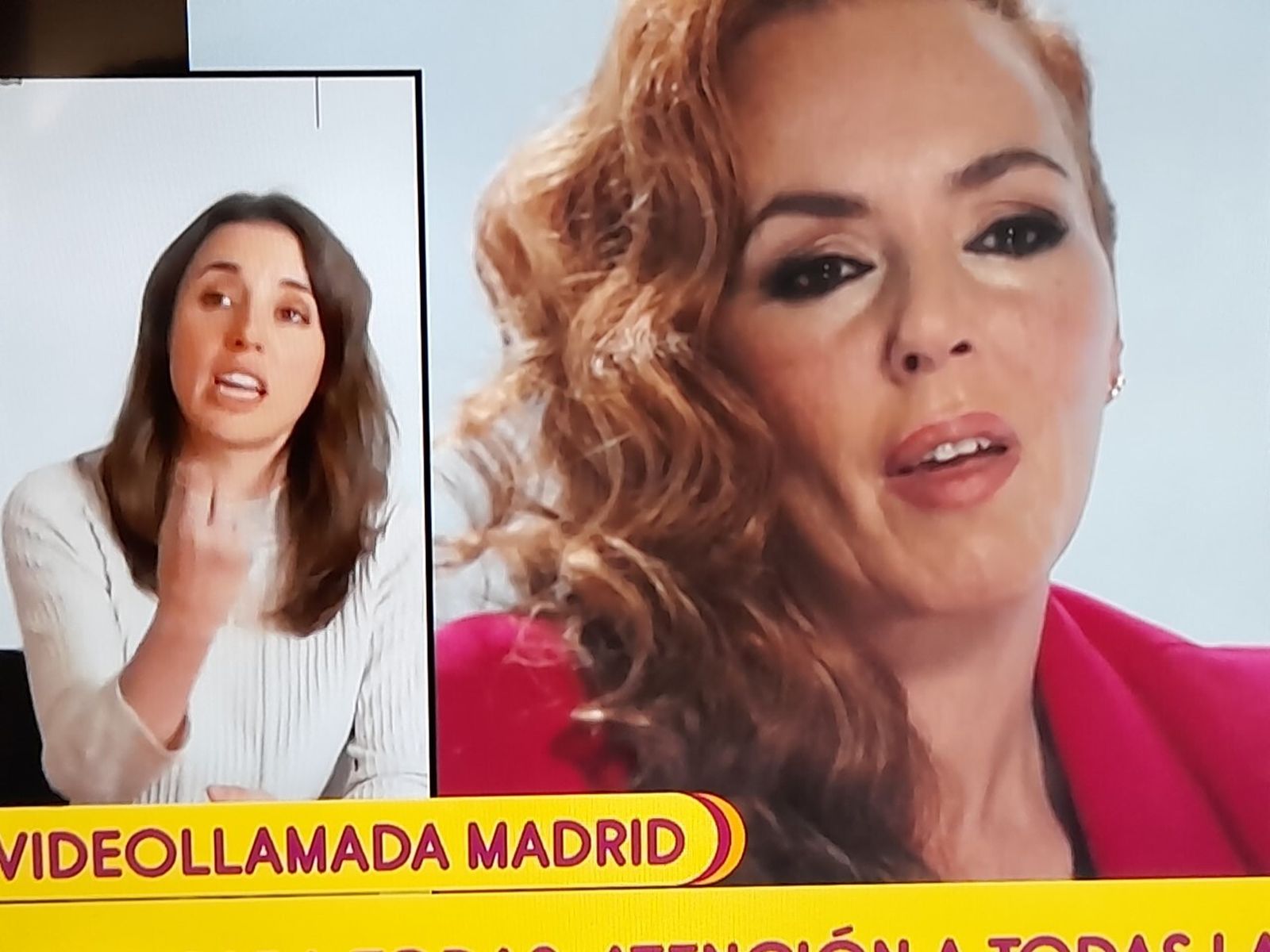 Irene Montero en su aparición en 'Sálvame' este lunes