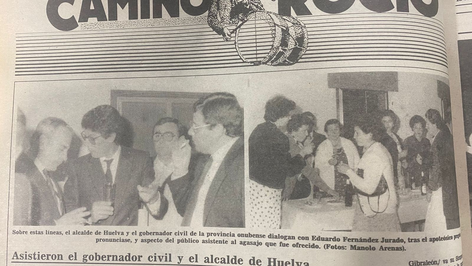 Periódico Huelva Información el 18 de mayo de 1985 páginas camino del Rocío.