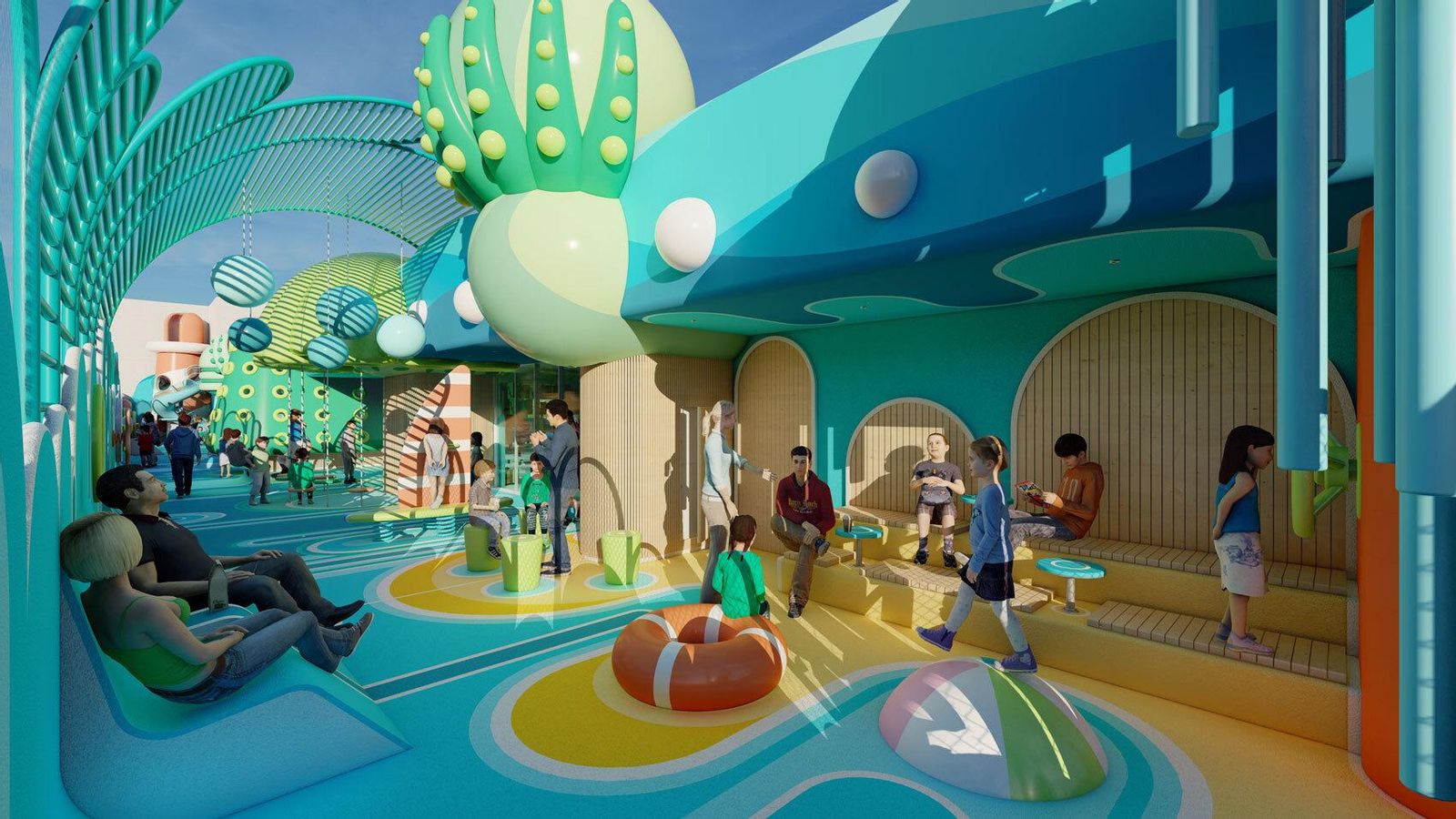 Una de las terrazas del jardín que se construirá en el Hospital Materno Infantil.