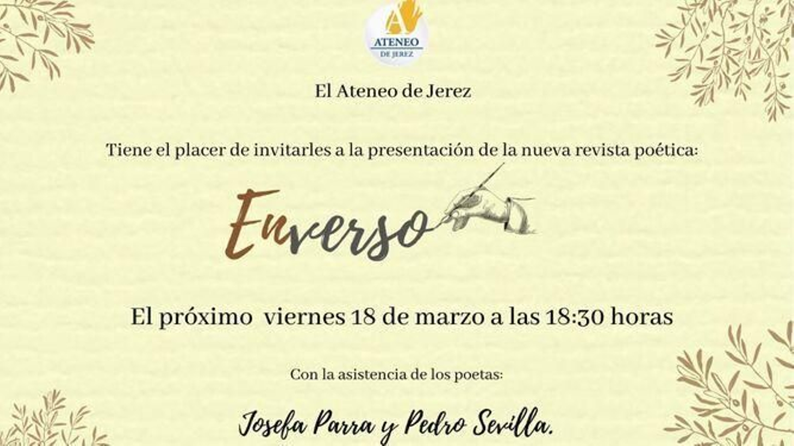 El Ateneo de Jerez presenta su revista poética 'Enverso'