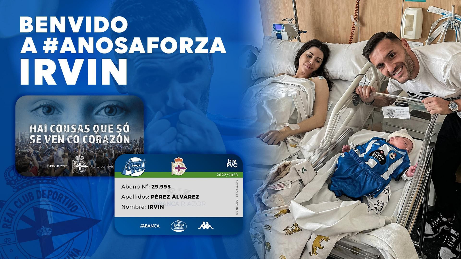 Felicitación del Deportivo por el nacimiento del primer hijo de Lucas Pérez.