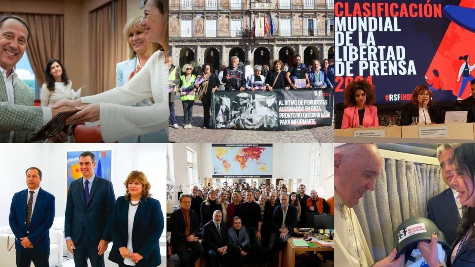 Collage sobre reporteros sin fronteras