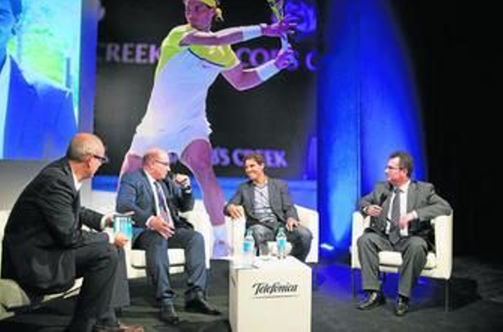 La presentación de Living Cloud contó con la presencia del tenista Rafael Nadal, embajador de Telefónica.