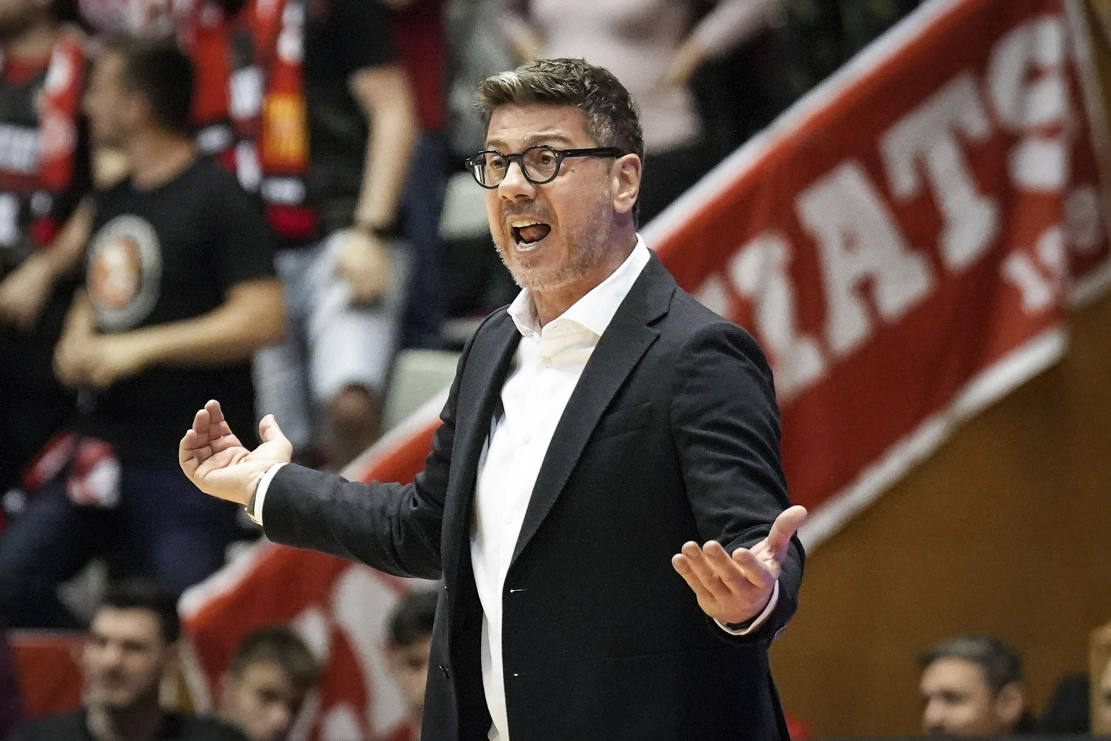 Fotis Katsikaris, en un partido con Girona