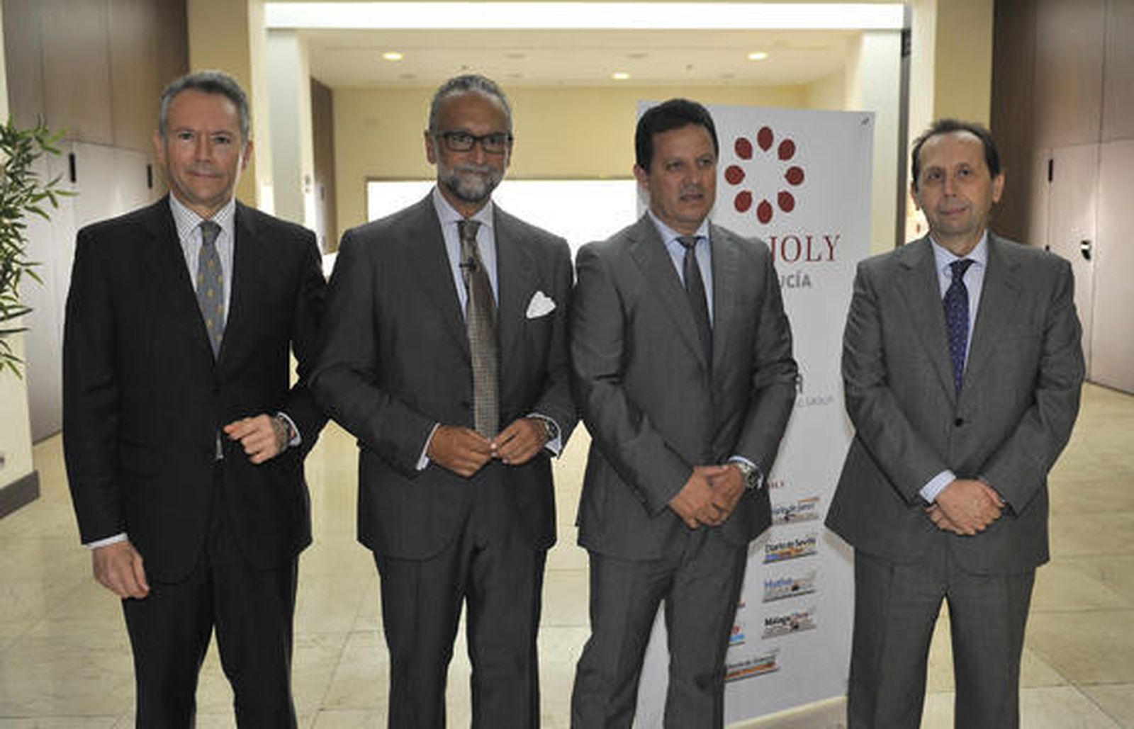 José Joly, presidente del Grupo Joly; José María O'Kean; Alonso Luján y José Antonio Carrizosa, director de 'Diario de Sevilla'.