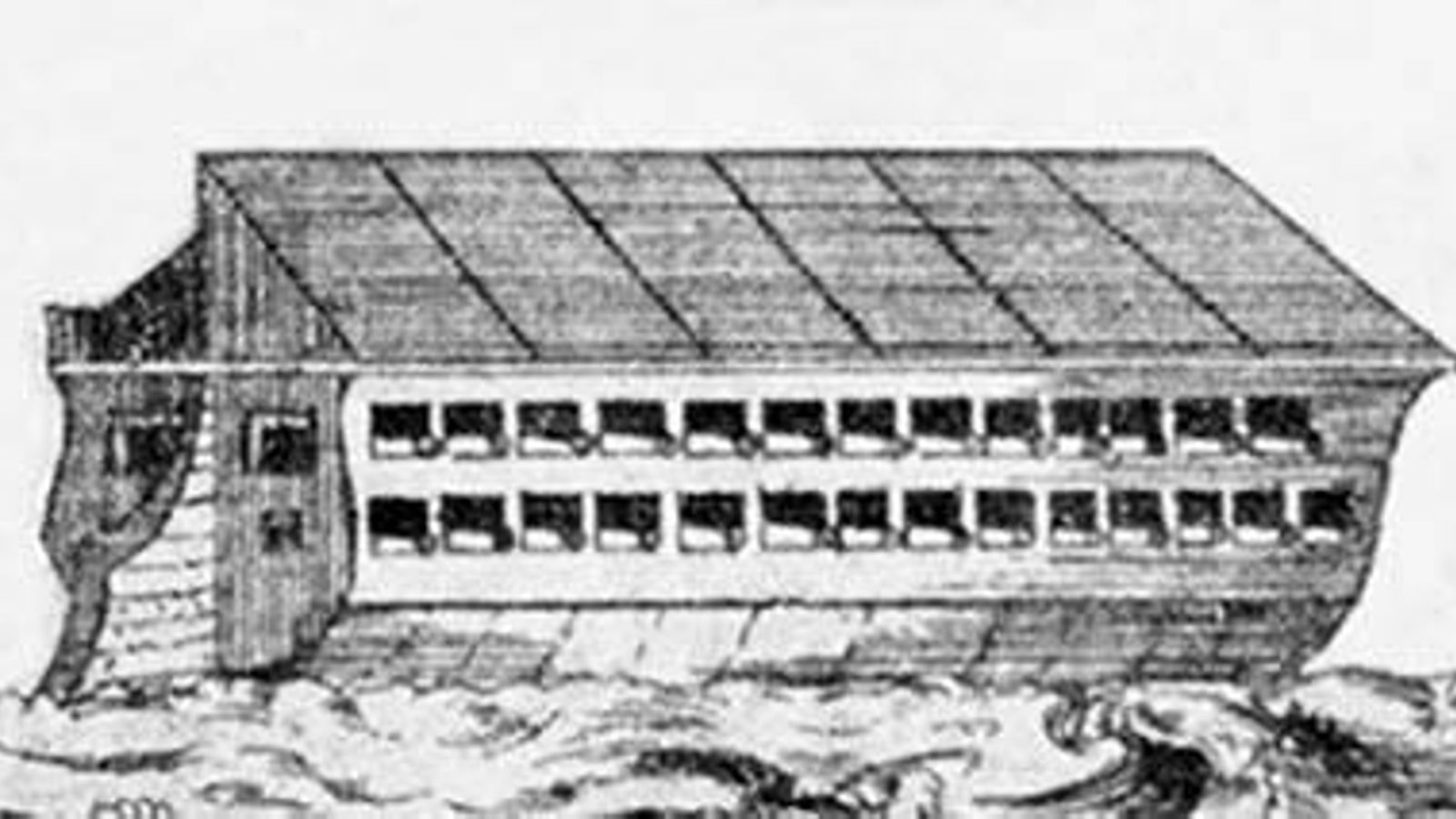 Dibujo de una de las baterías flotantes de doble puente construidas en el astillero de El Saladillo.