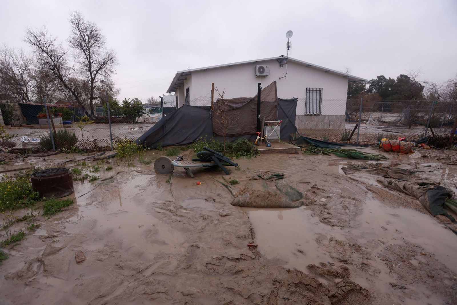 Limpieza en las parcelas de Córdoba tras el tren de tormentas