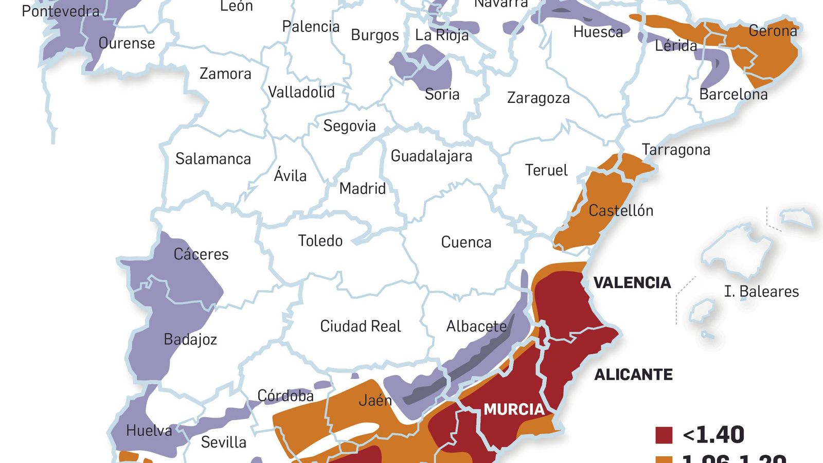 Coeficiente de riesgo actual en edificaciones