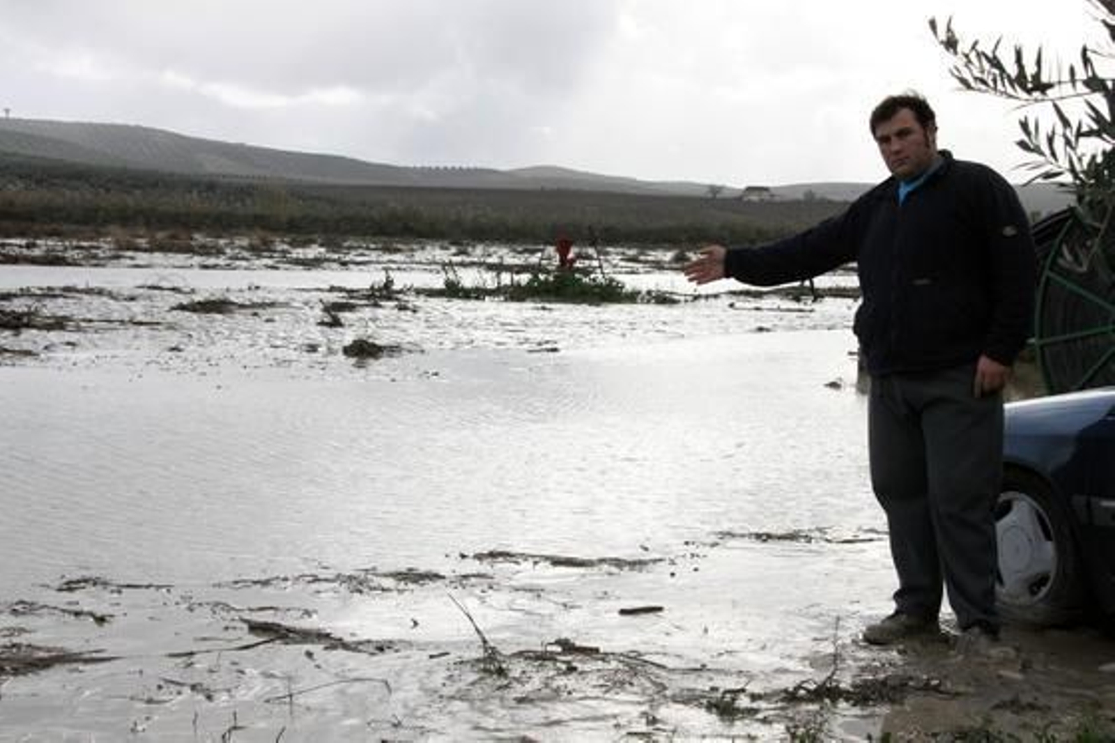 Inundaciones en numerosas fincas de Arroyo Salado.

Foto: Rafael Salido