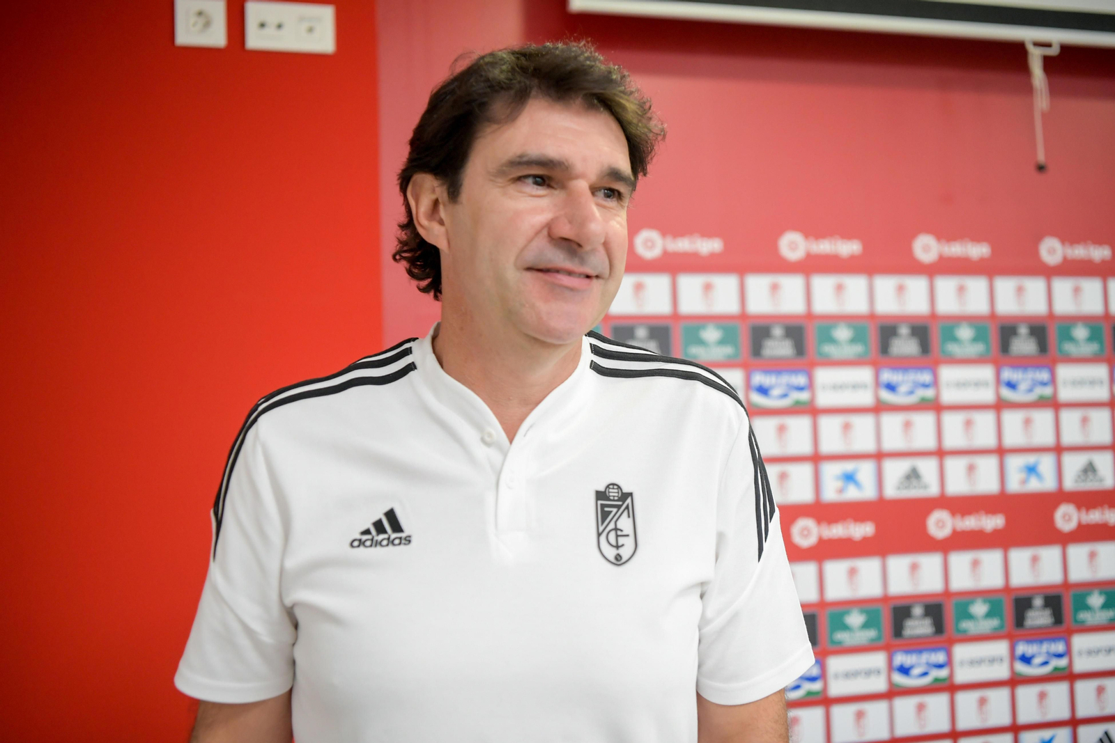 Aitor Karanka, en rueda de prensa.