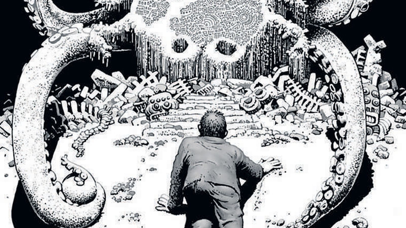 Una ilustración del volumen dedicado a H. P. Lovecraft.